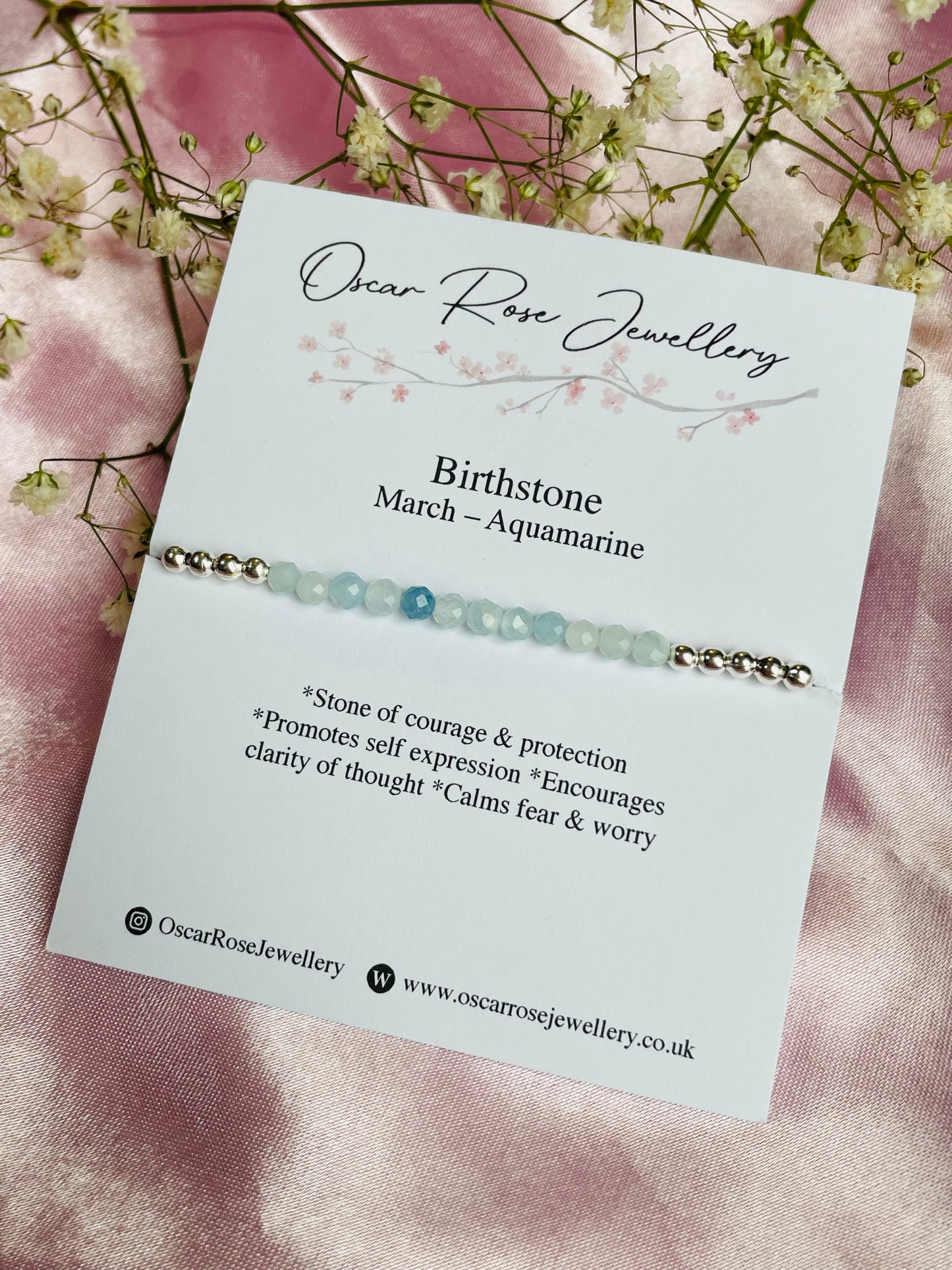 March Birthstone Bracelet - Aquamarine