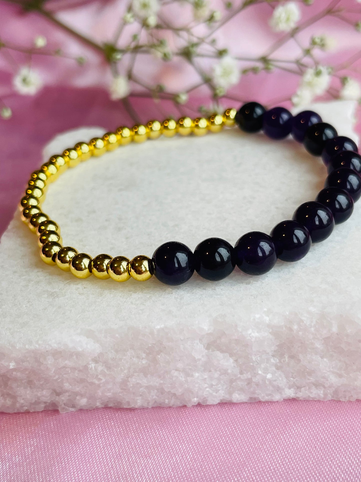 Amethyst & Silver/Gold plated Bracelet