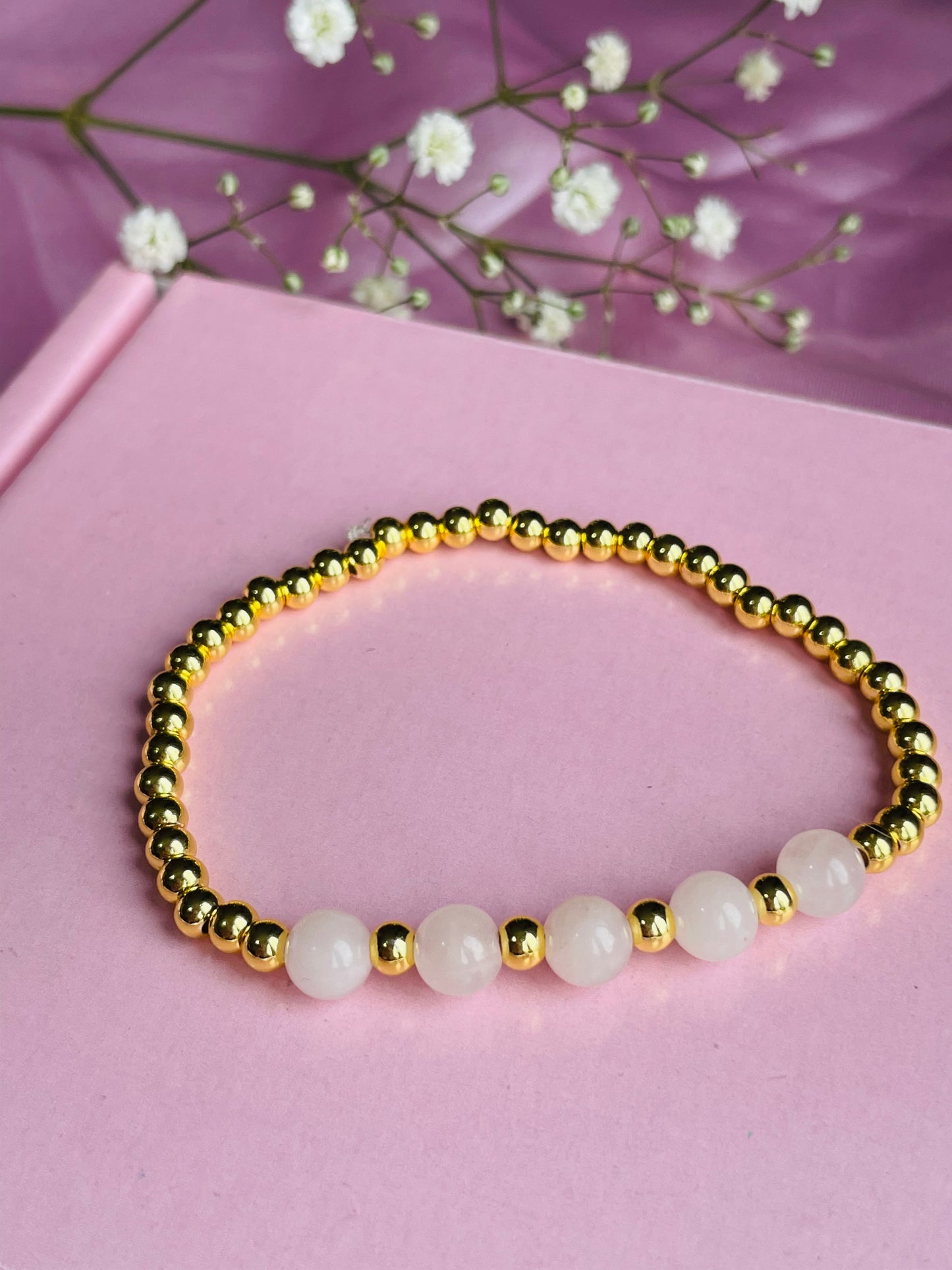 Rose Quartz & Silver Bracelet