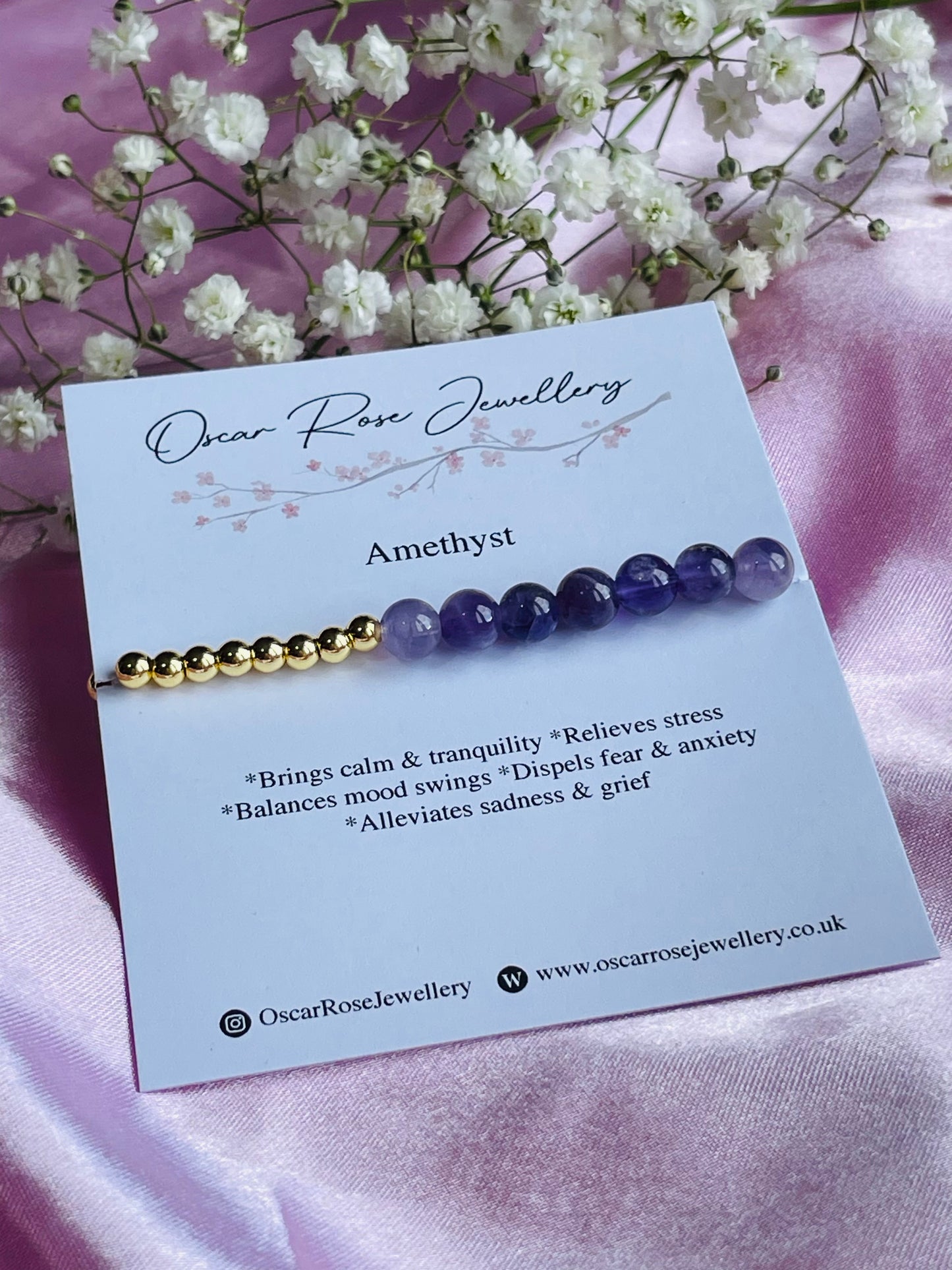 Amethyst & Silver/Gold plated Bracelet