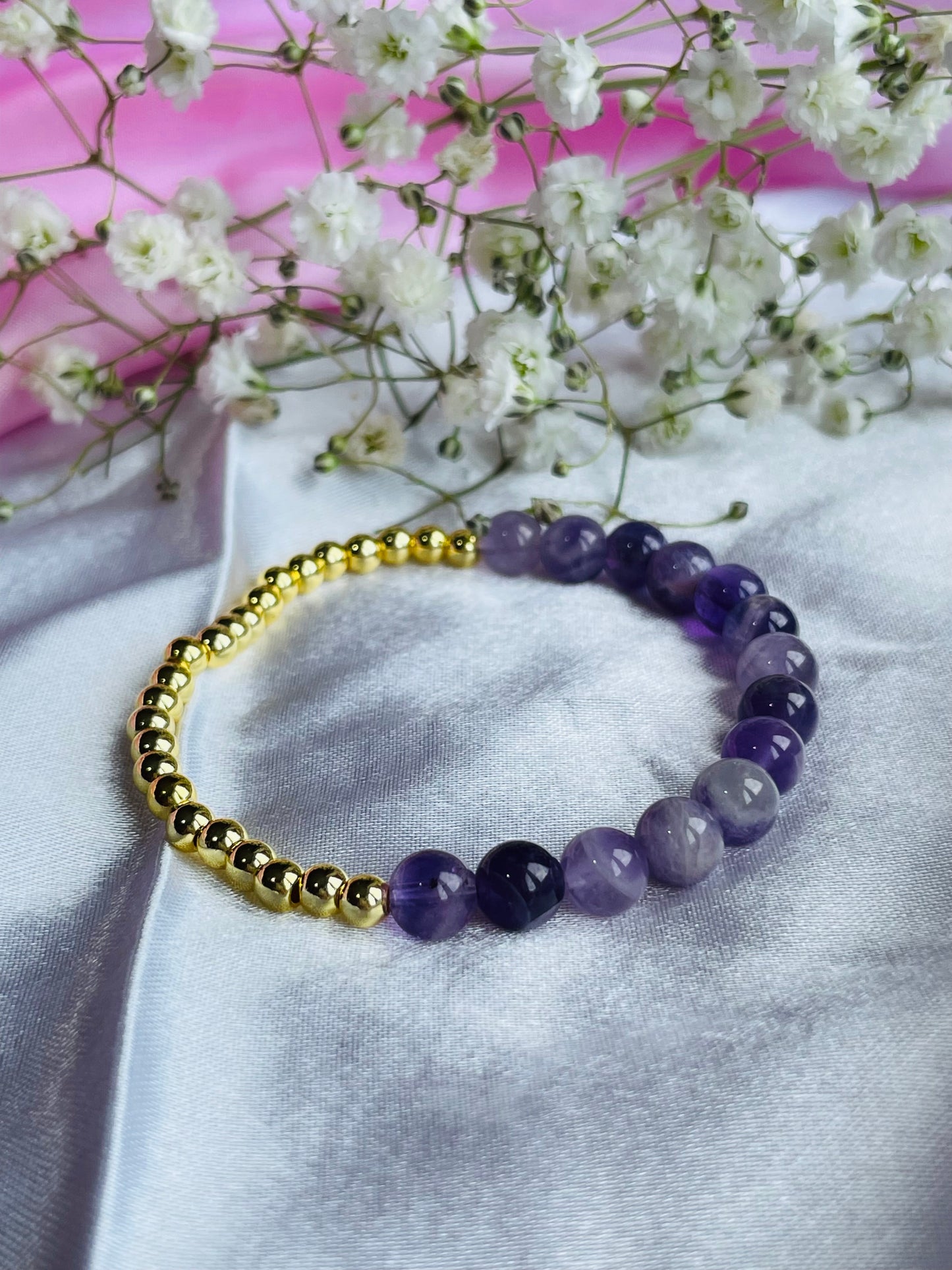 Amethyst & Silver/Gold plated Bracelet
