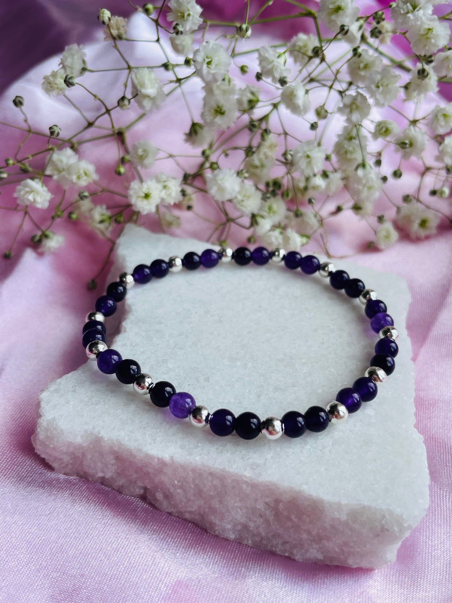 Amethyst & Silver/Gold plated Bracelet
