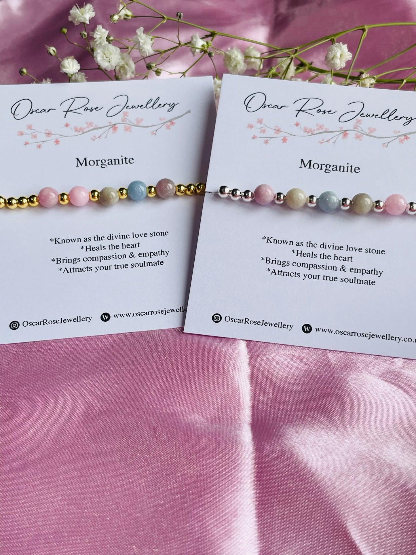 🌸 Morganite Crystal Bracelet | Divine Love Stone | Heart Healing | Compassion & Emotional Balance | Meaningful Gift