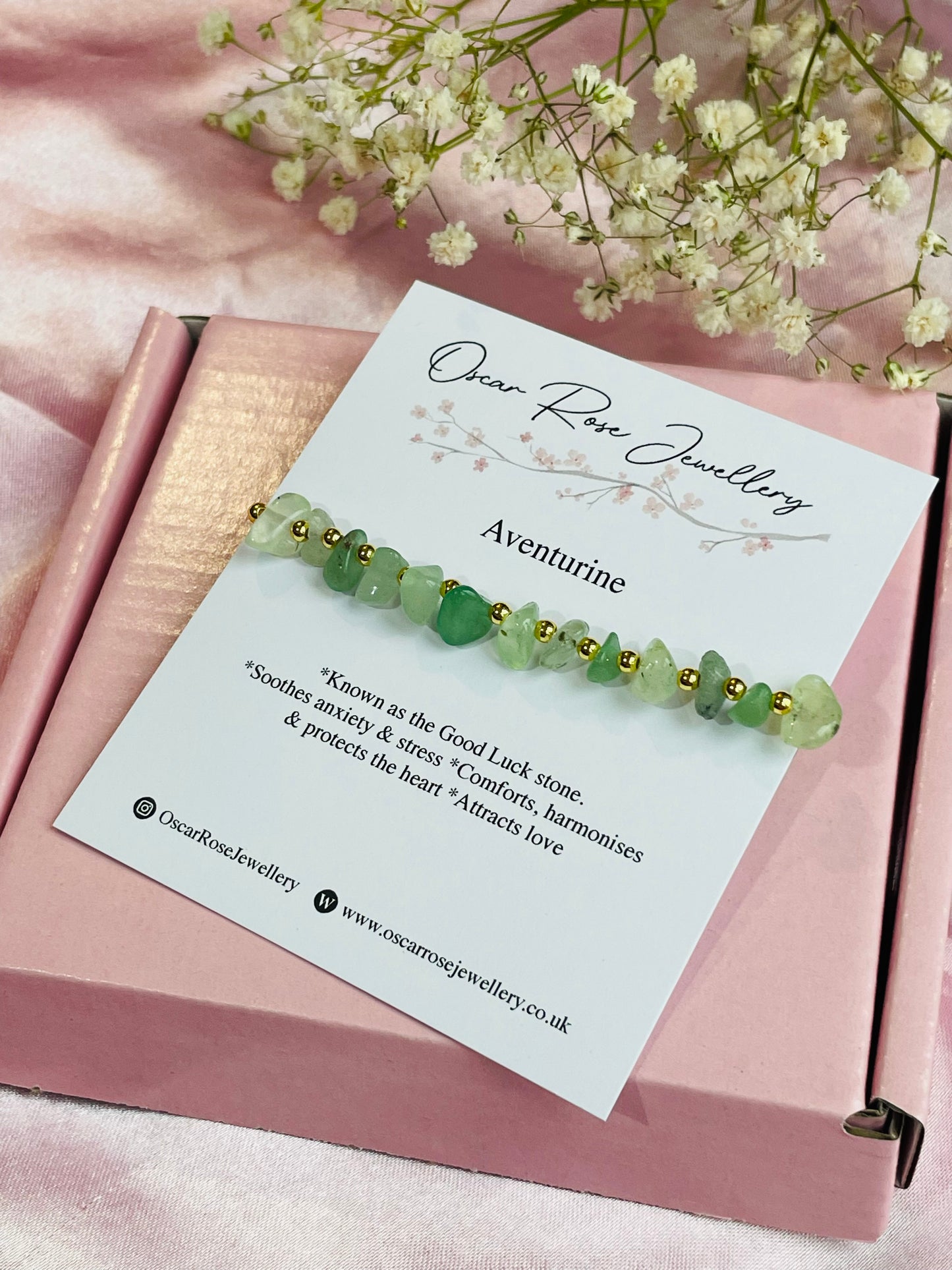 Green Aventurine Stretch Bead Bracelet