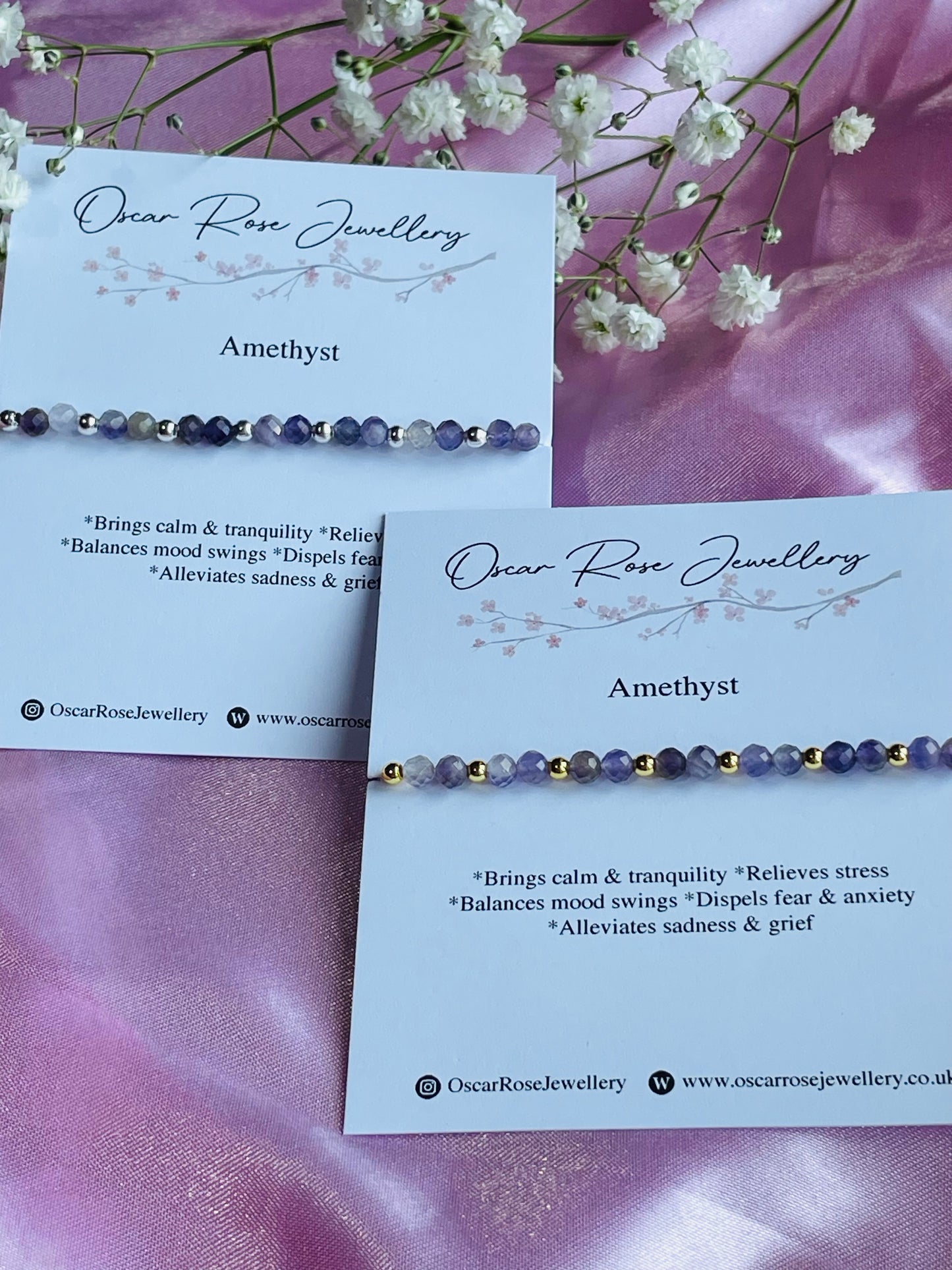 Amethyst & Silver/Gold plated Bracelet