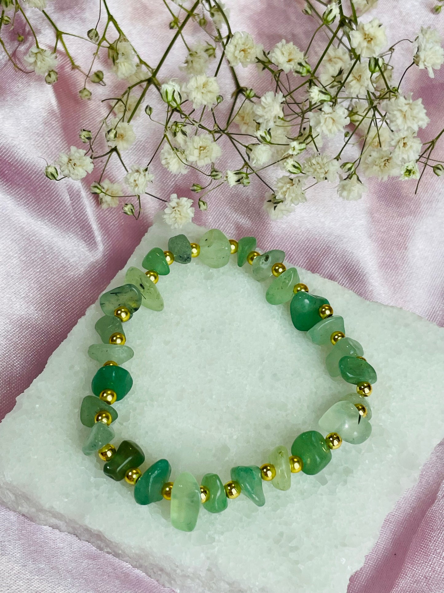 Green Aventurine Stretch Bead Bracelet