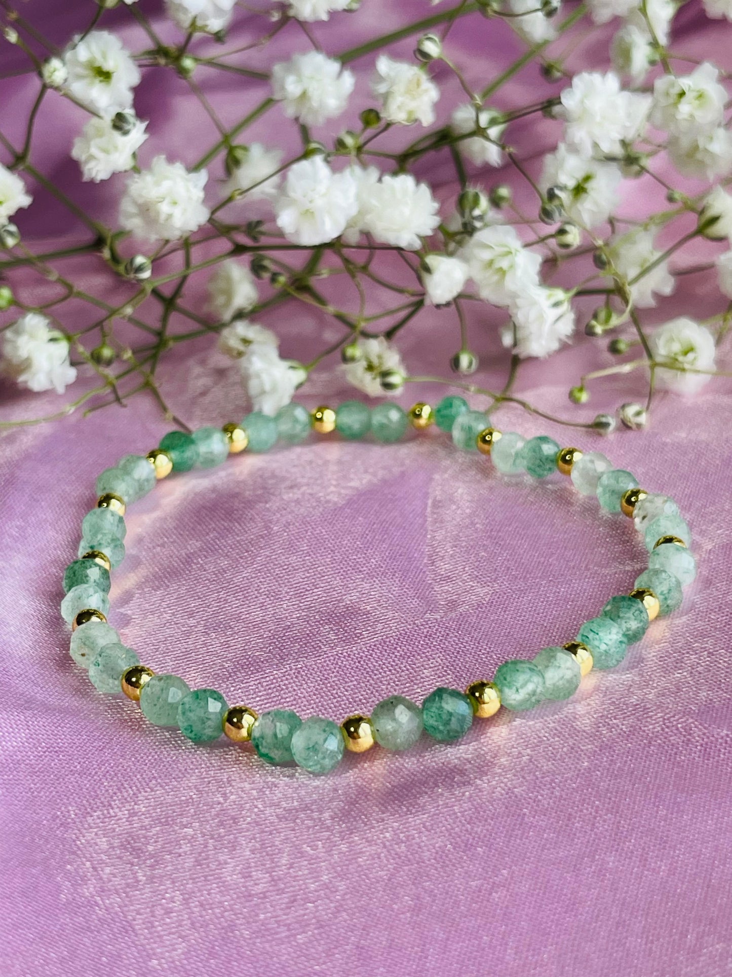 Green Aventurine Stretch Bead Bracelet