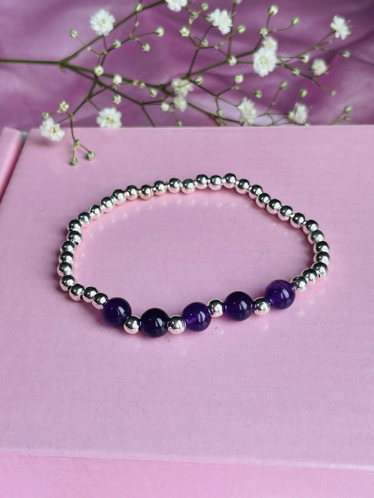 Amethyst & Silver/Gold plated Bracelet