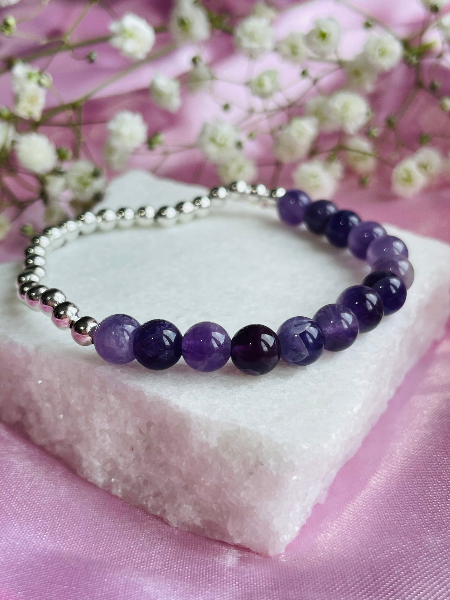 Amethyst & Silver/Gold plated Bracelet