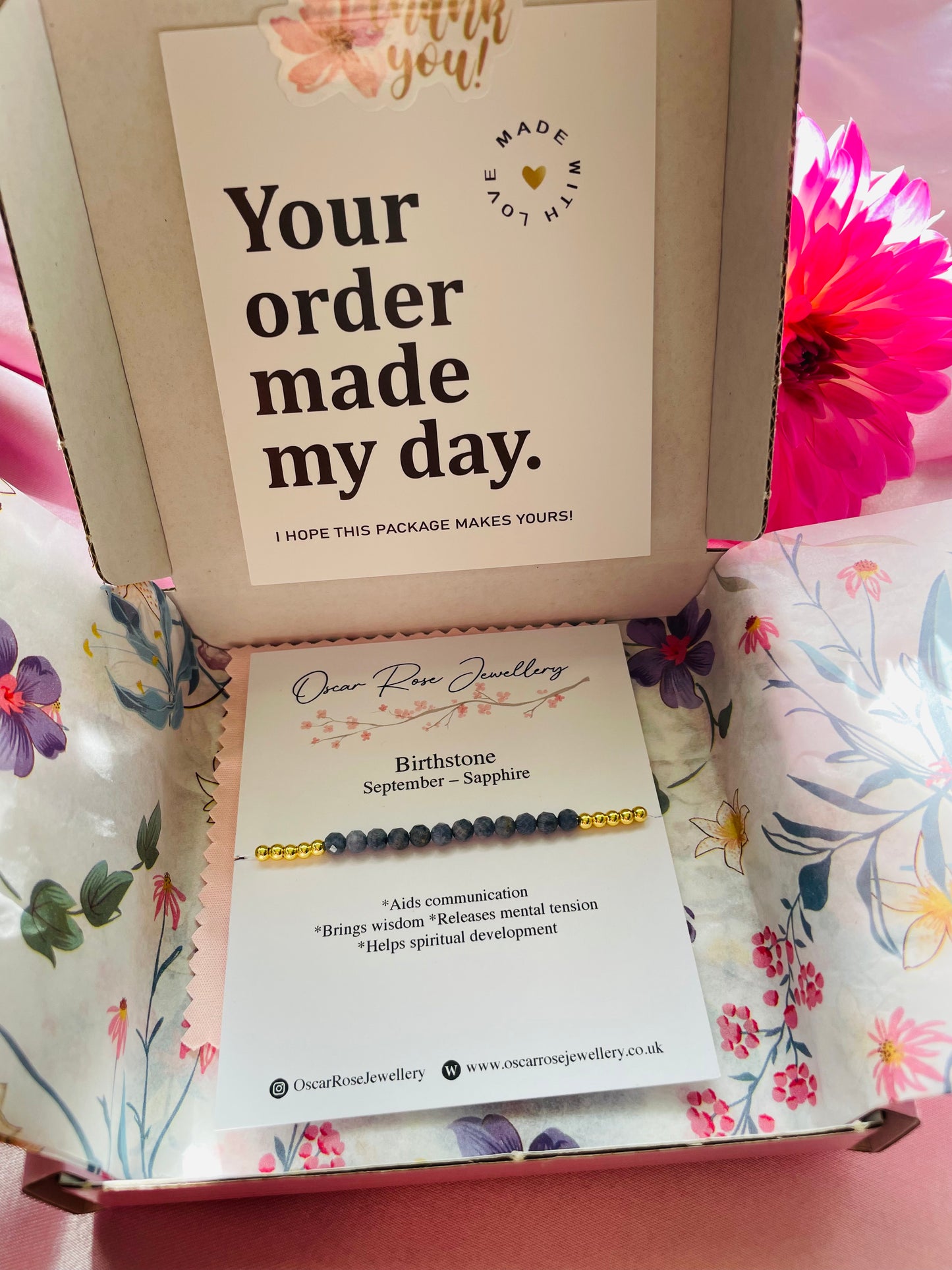 September Birthstone Bracelet - Sapphire