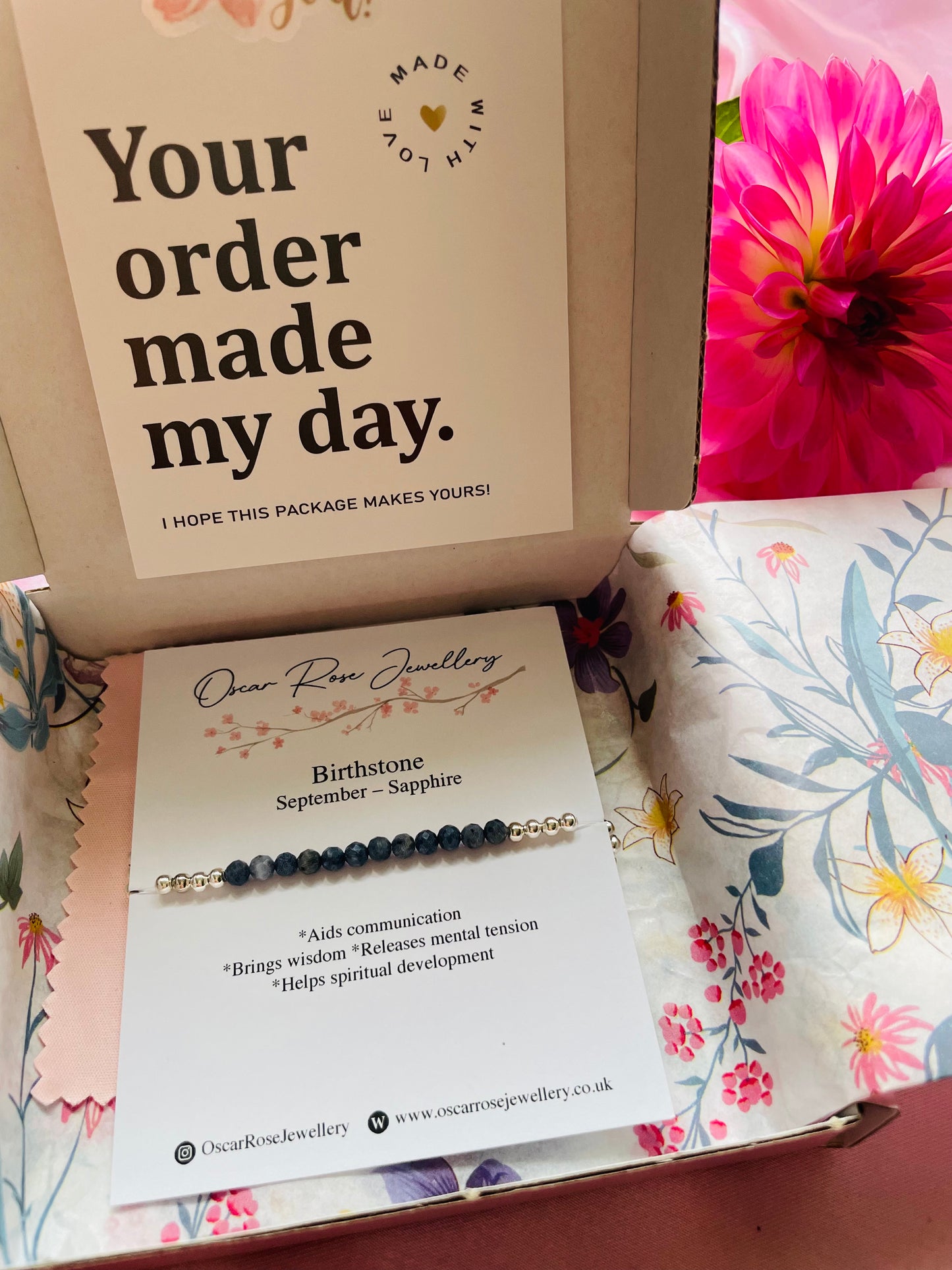 September Birthstone Bracelet - Sapphire