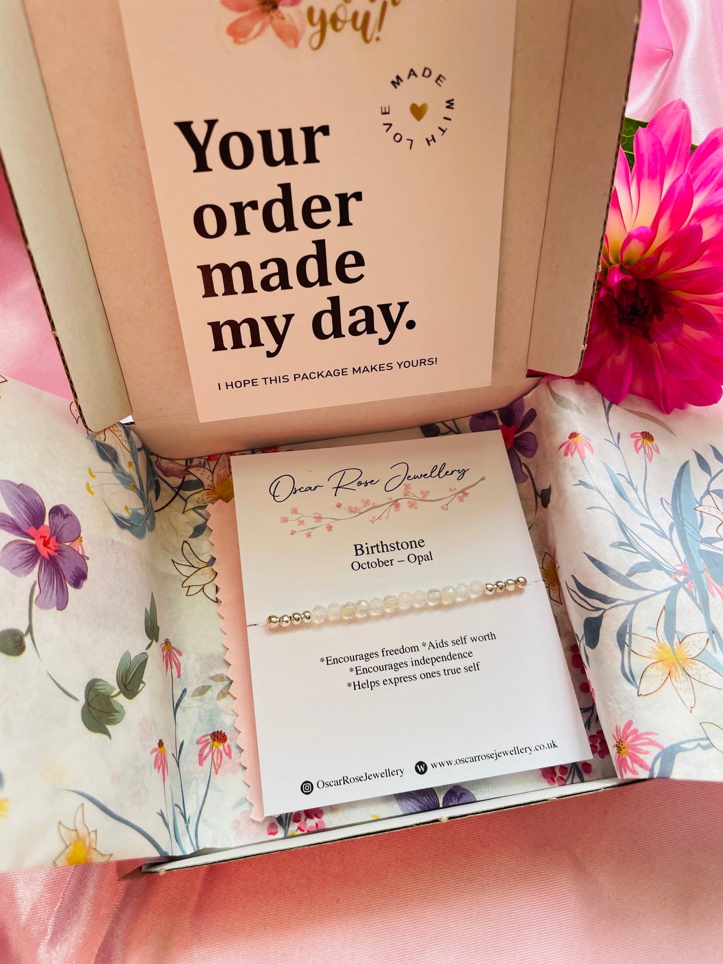 October Birthstone Bracelet - Opal