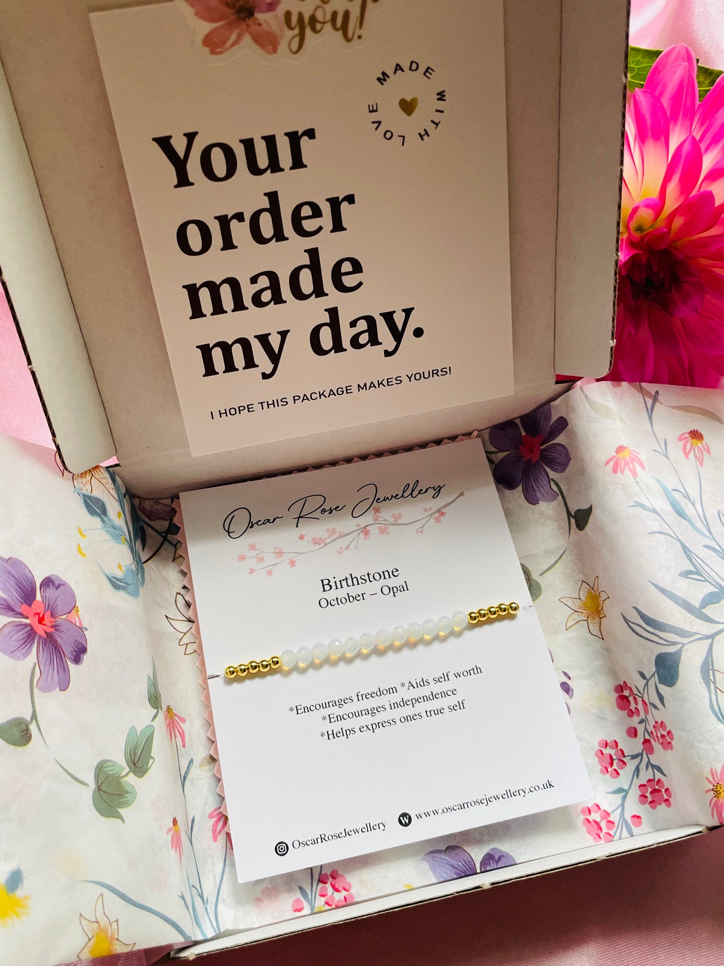 October Birthstone Bracelet - Opal