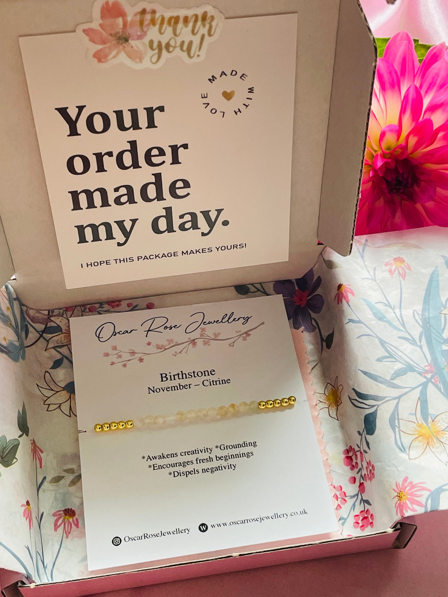 November Birthstone Bracelet - Citrine