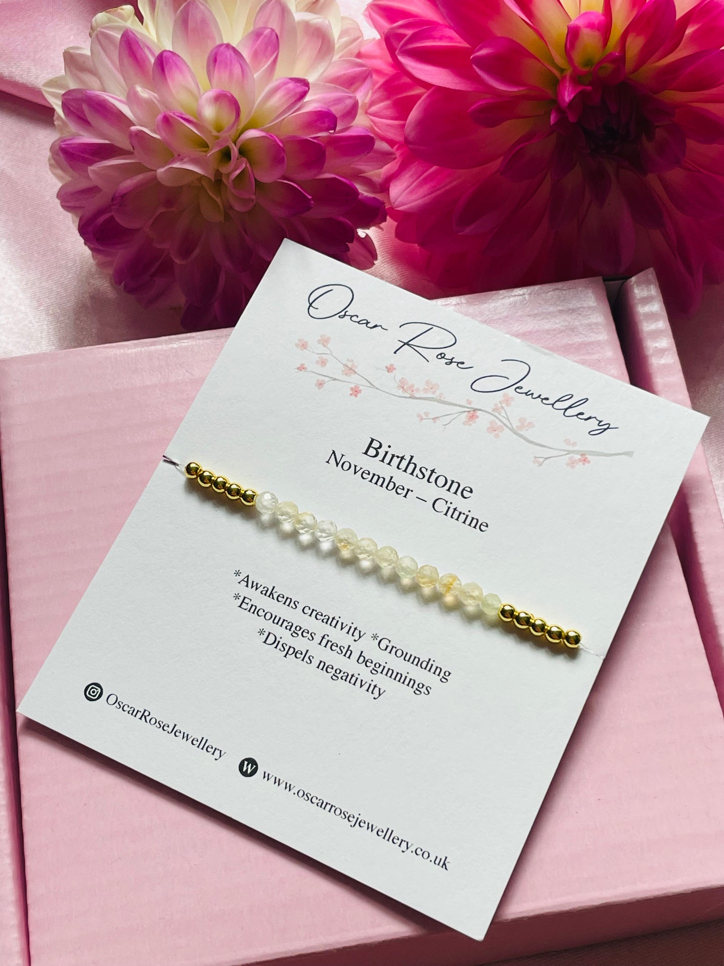 November Birthstone Bracelet - Citrine