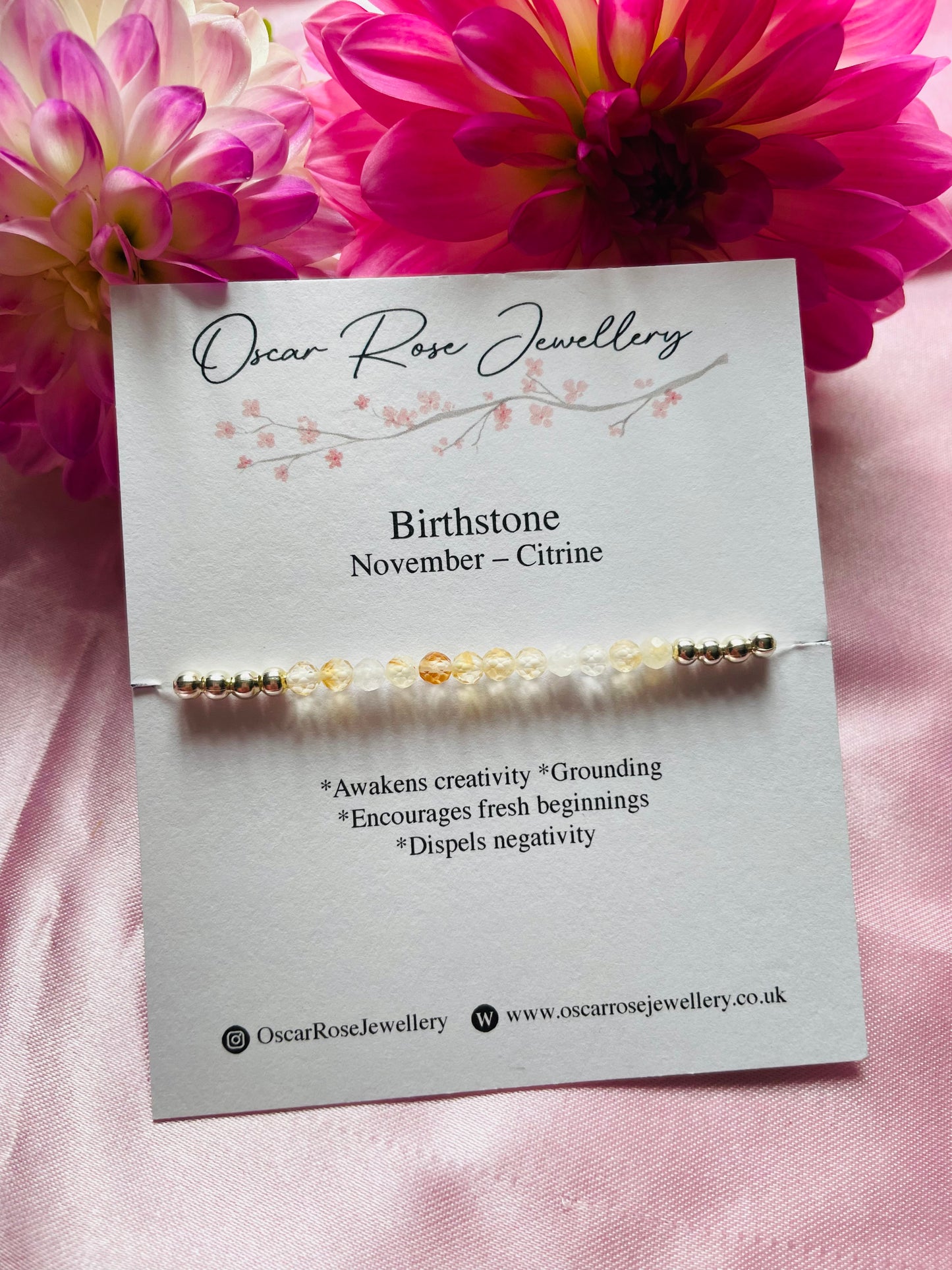 November Birthstone Bracelet - Citrine