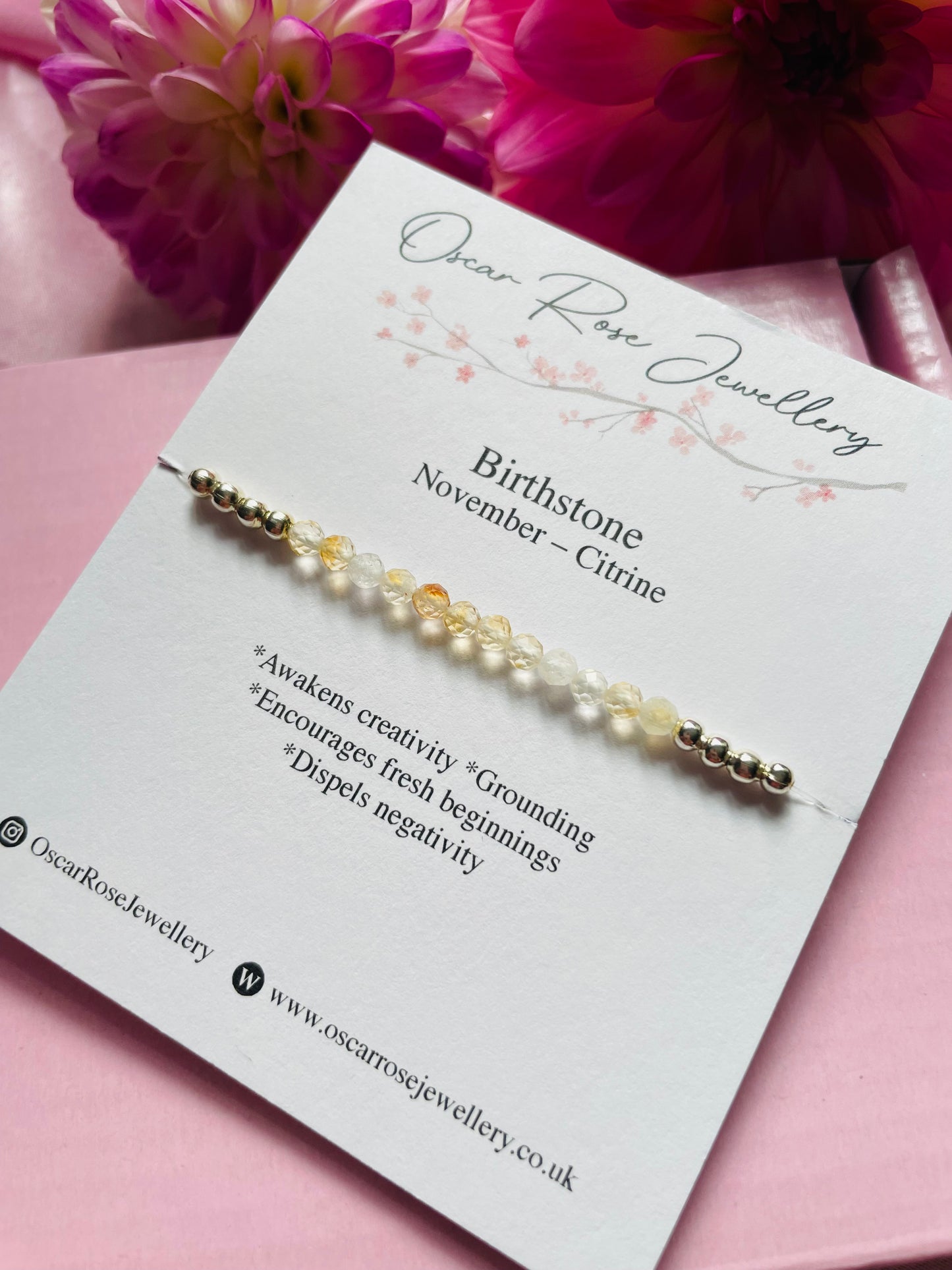 November Birthstone Bracelet - Citrine