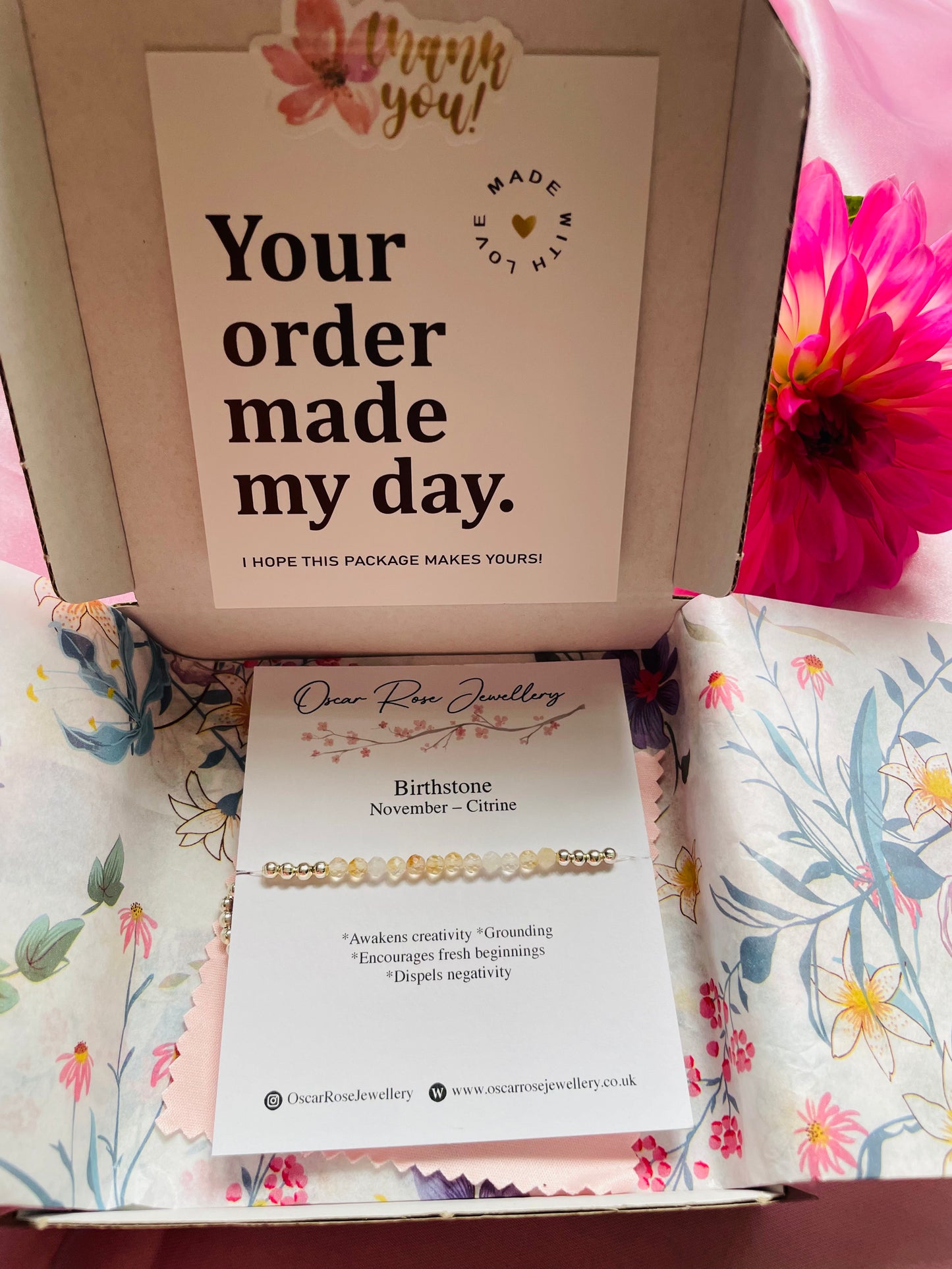 November Birthstone Bracelet - Citrine