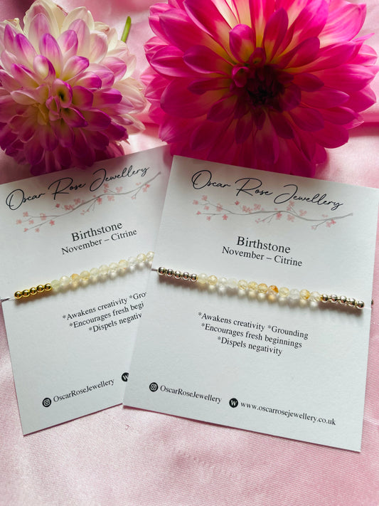 November Birthstone Bracelet - Citrine
