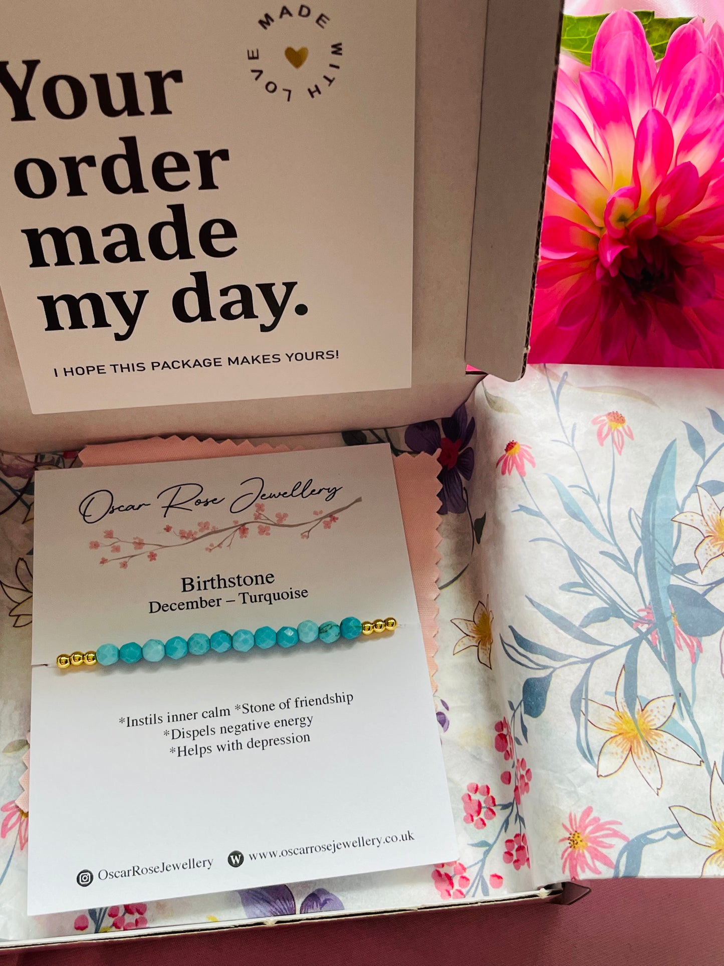 December Birthstone Bracelet - Turquoise