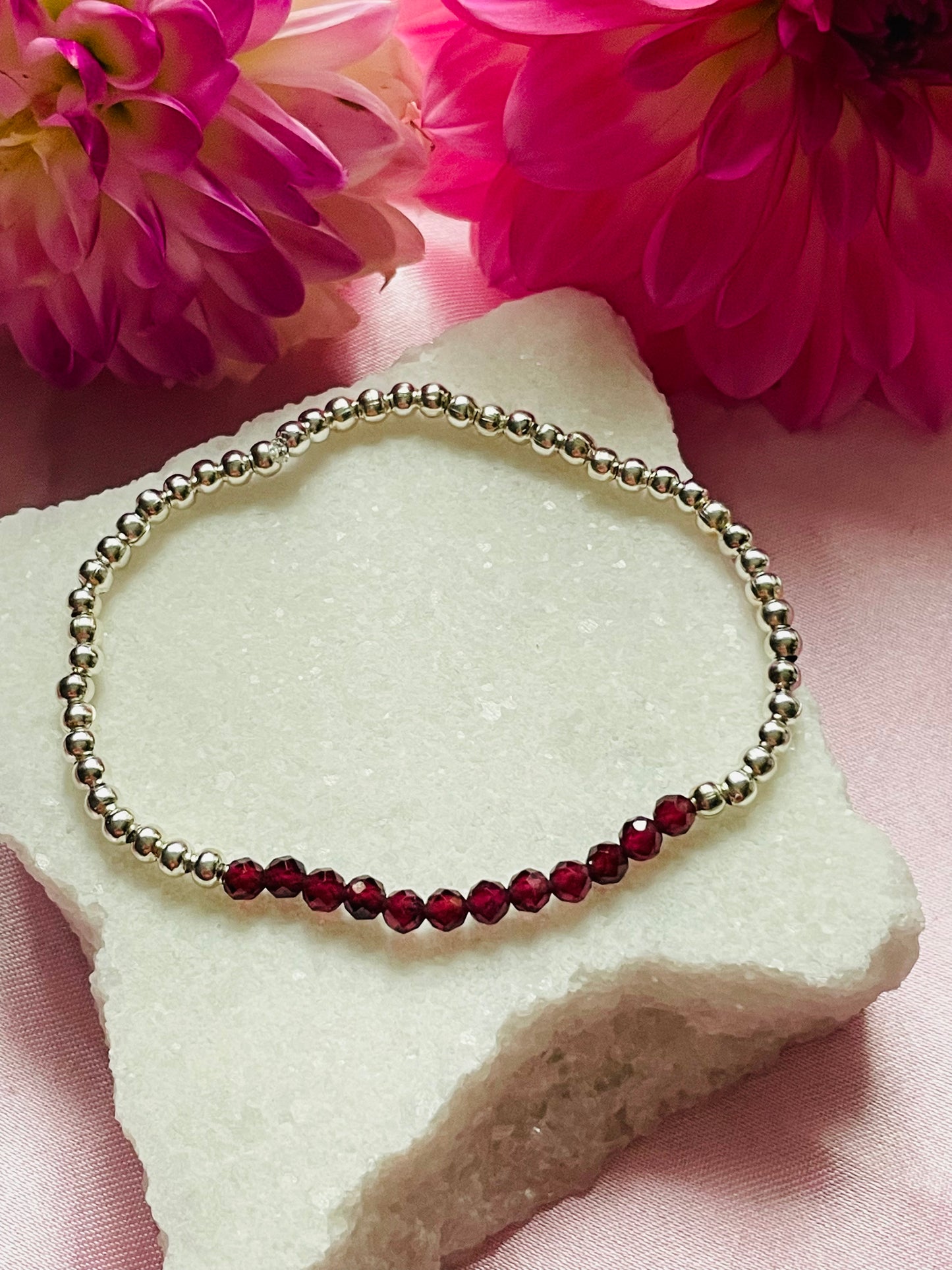 January Birthstone Bracelet - Garnet