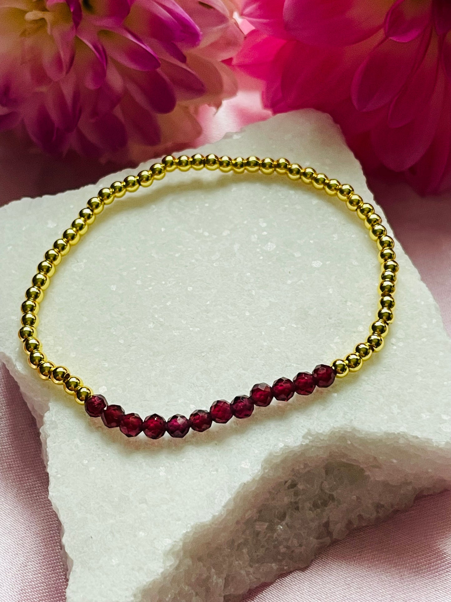 January Birthstone Bracelet - Garnet