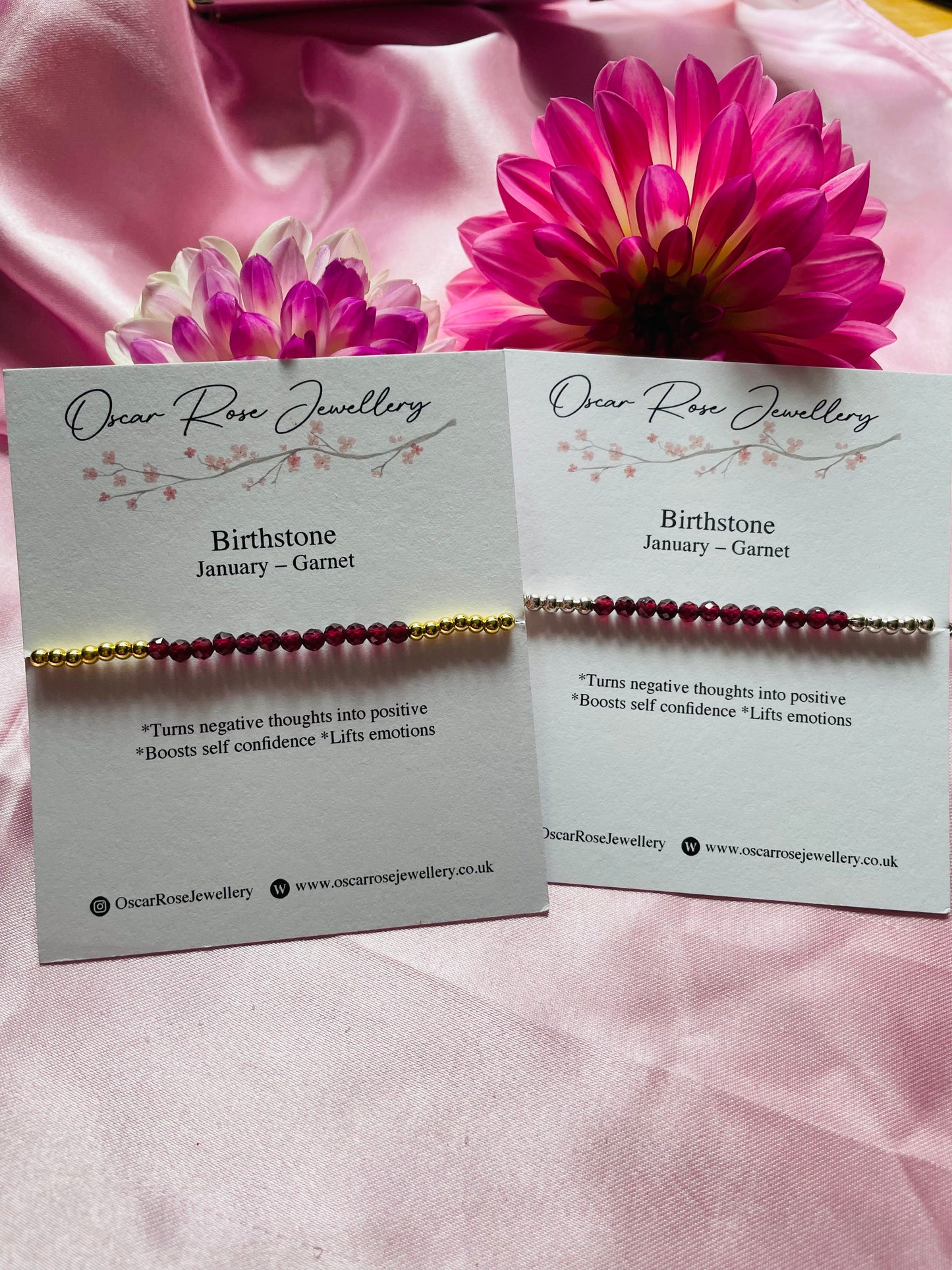 January Birthstone Bracelet - Garnet