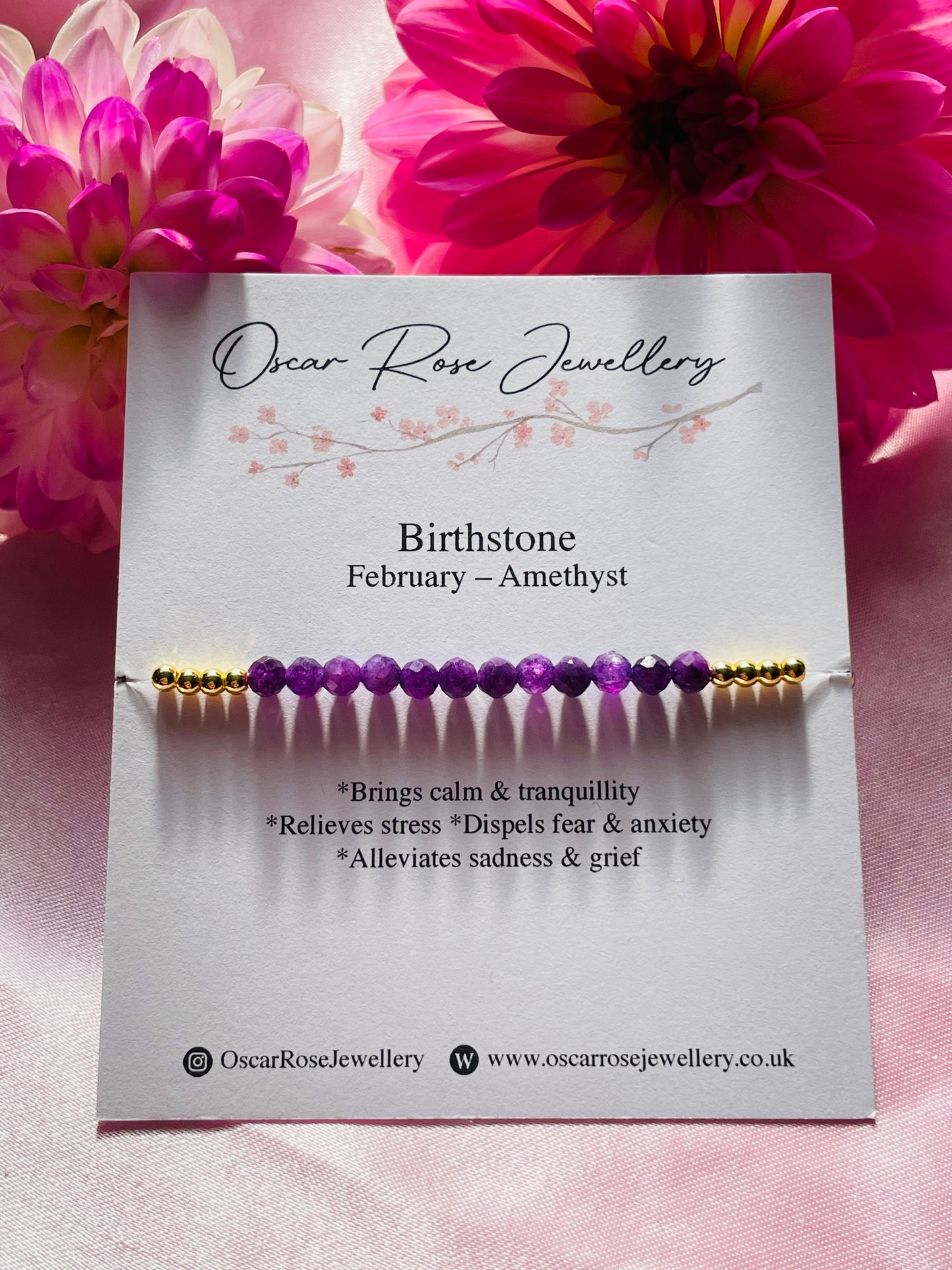 February Birthstone Bracelet - Amethyst