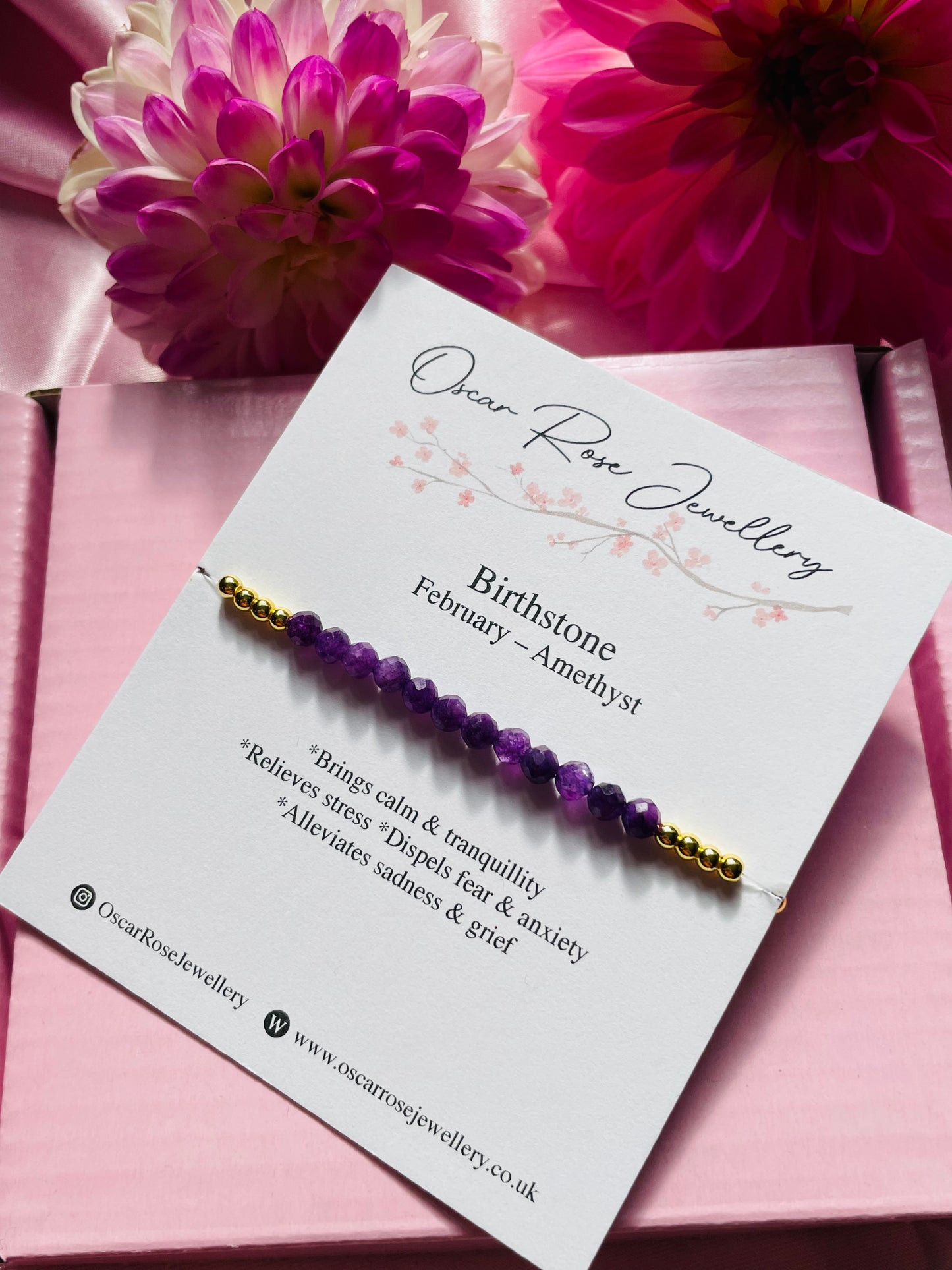 February Birthstone Bracelet - Amethyst