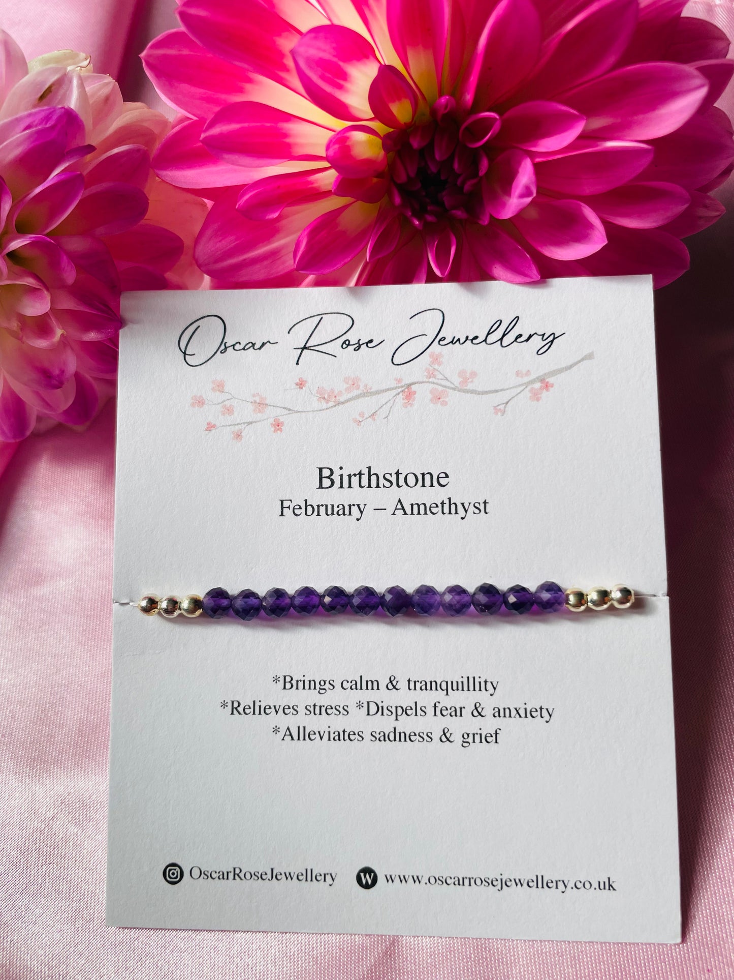 February Birthstone Bracelet - Amethyst