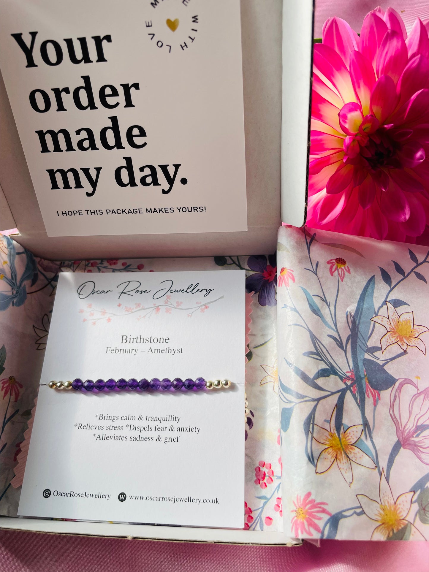 February Birthstone Bracelet - Amethyst