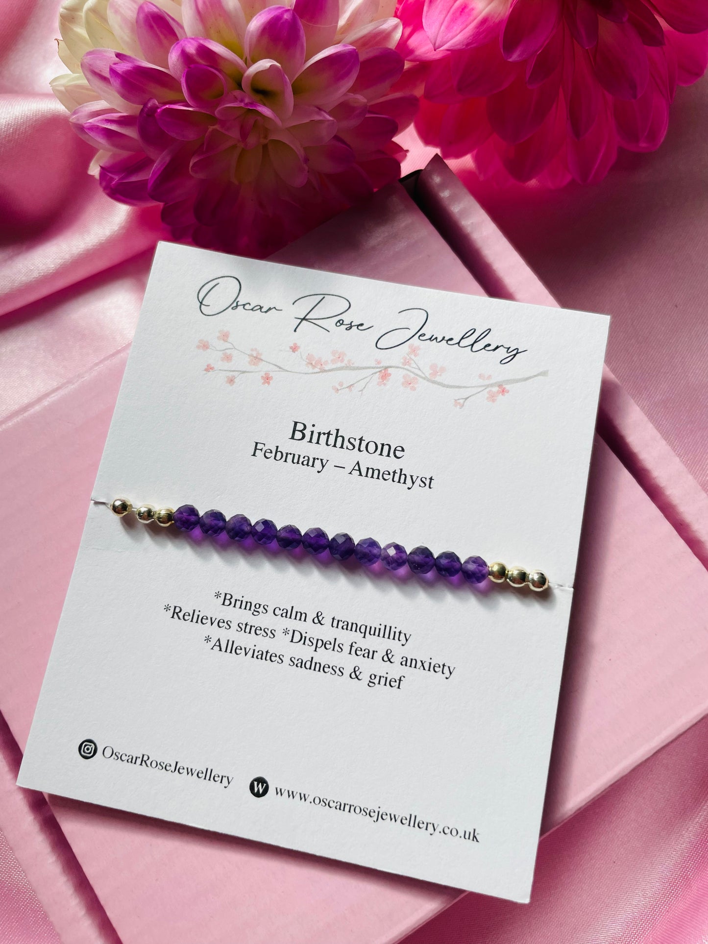 February Birthstone Bracelet - Amethyst
