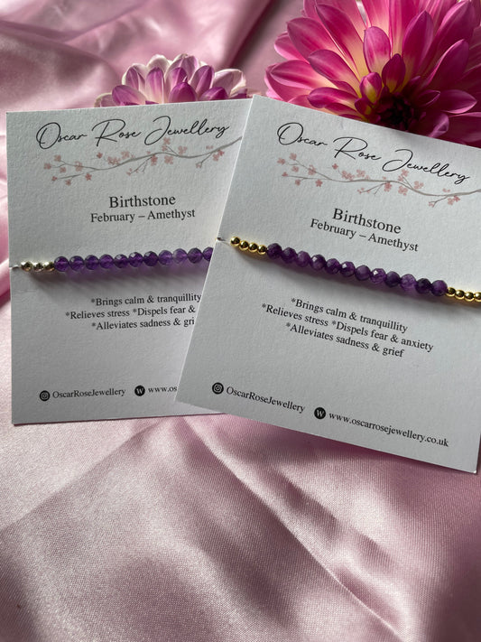 February Birthstone Bracelet - Amethyst