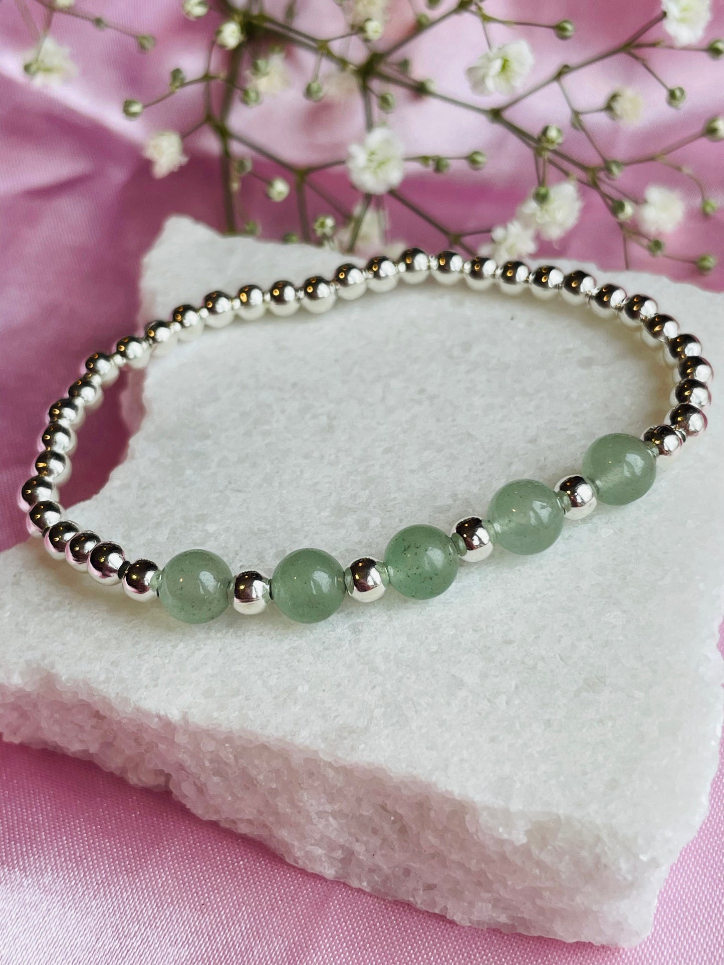 Green Aventurine Stretch Bead Bracelet