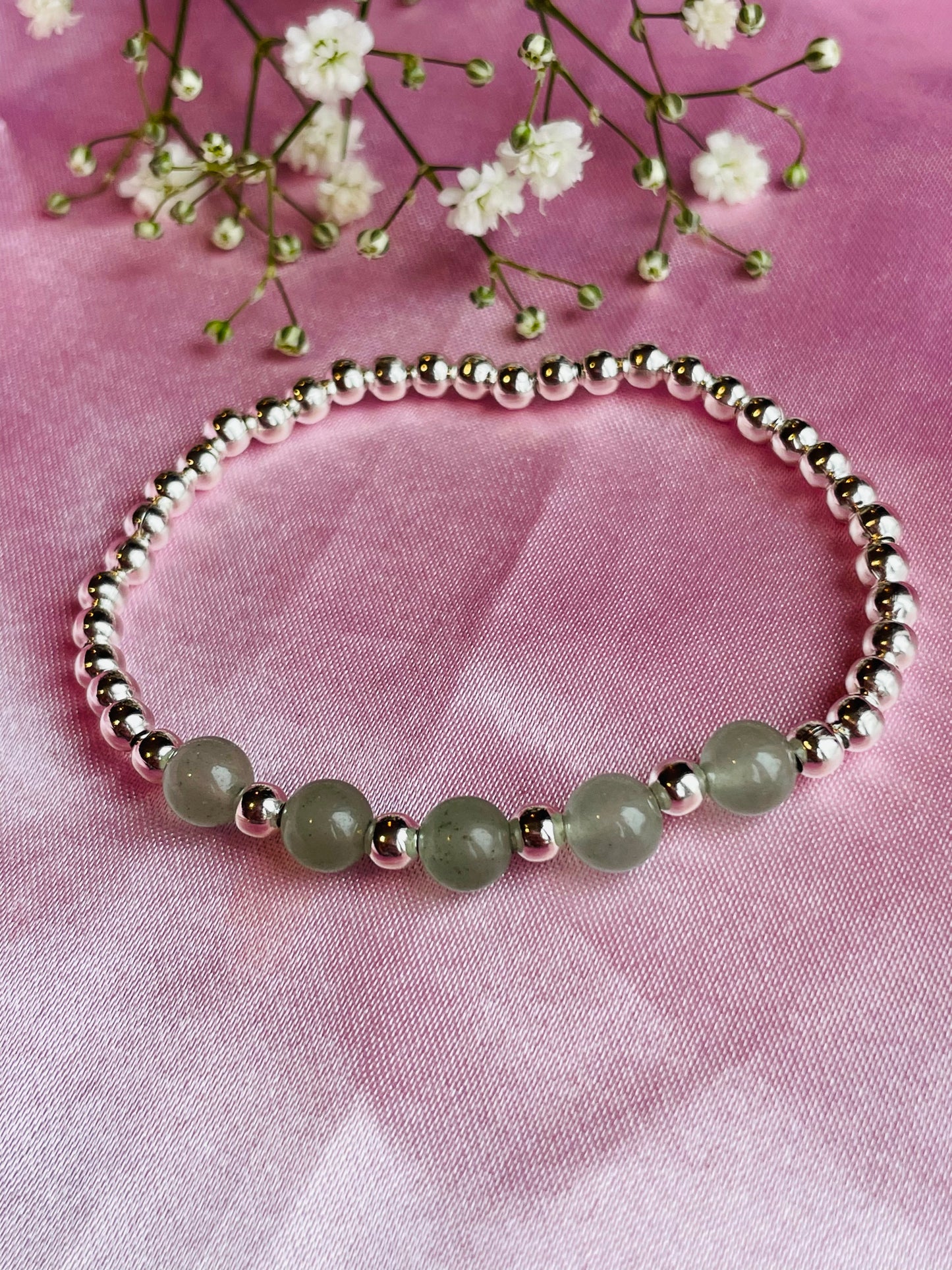 Green Aventurine Stretch Bead Bracelet