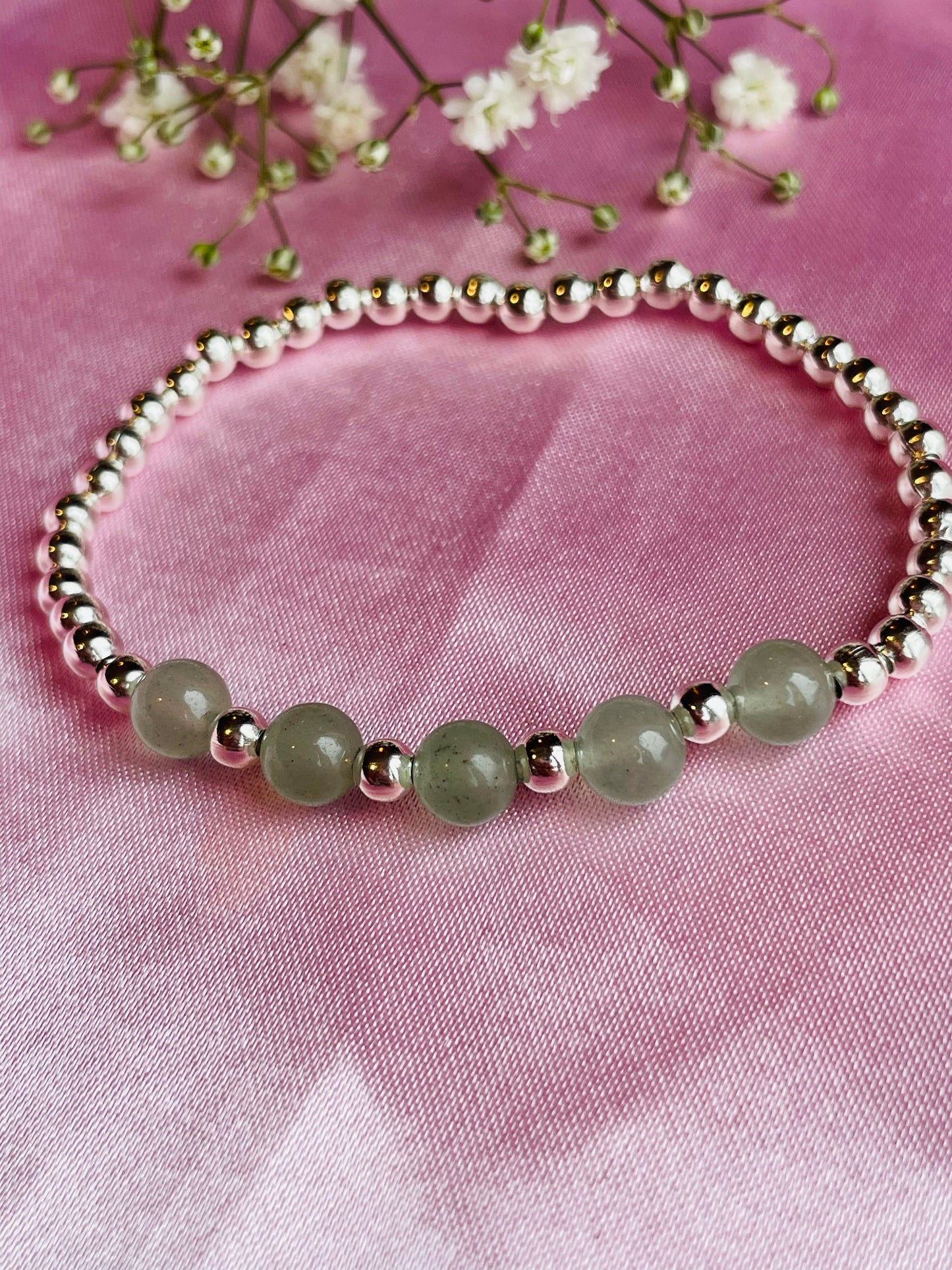 Green Aventurine Stretch Bead Bracelet