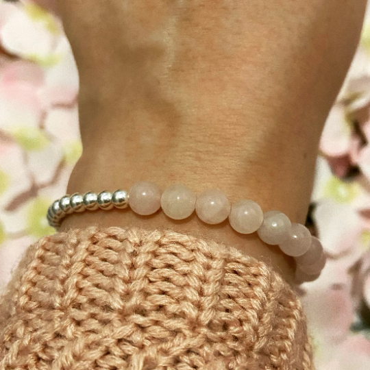 Rose Quartz & Silver Bracelet