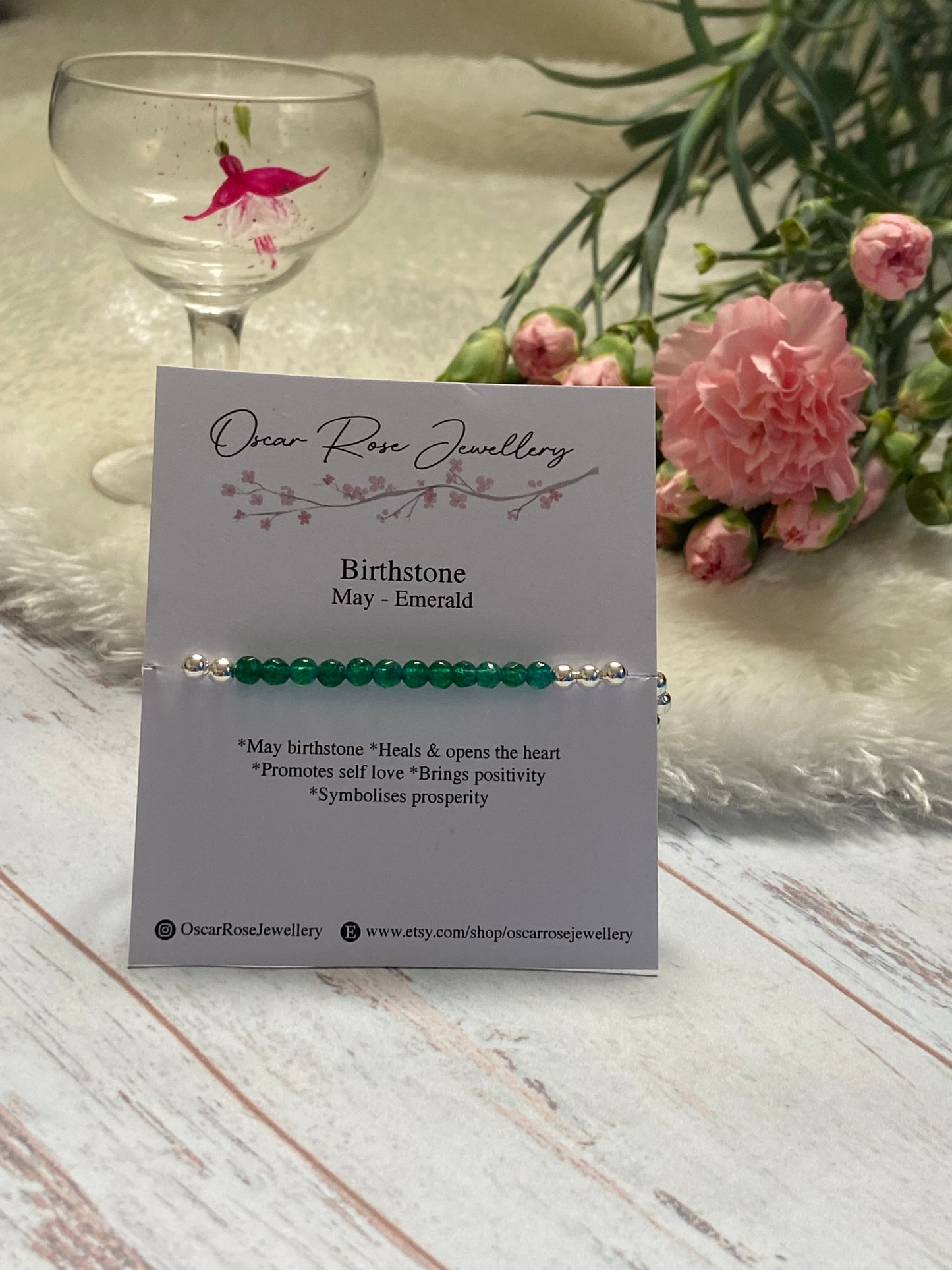 May Birthstone Bracelet - Emerald