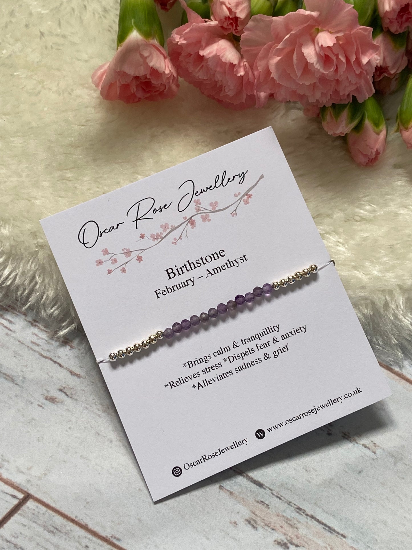 February Birthstone Bracelet - Amethyst