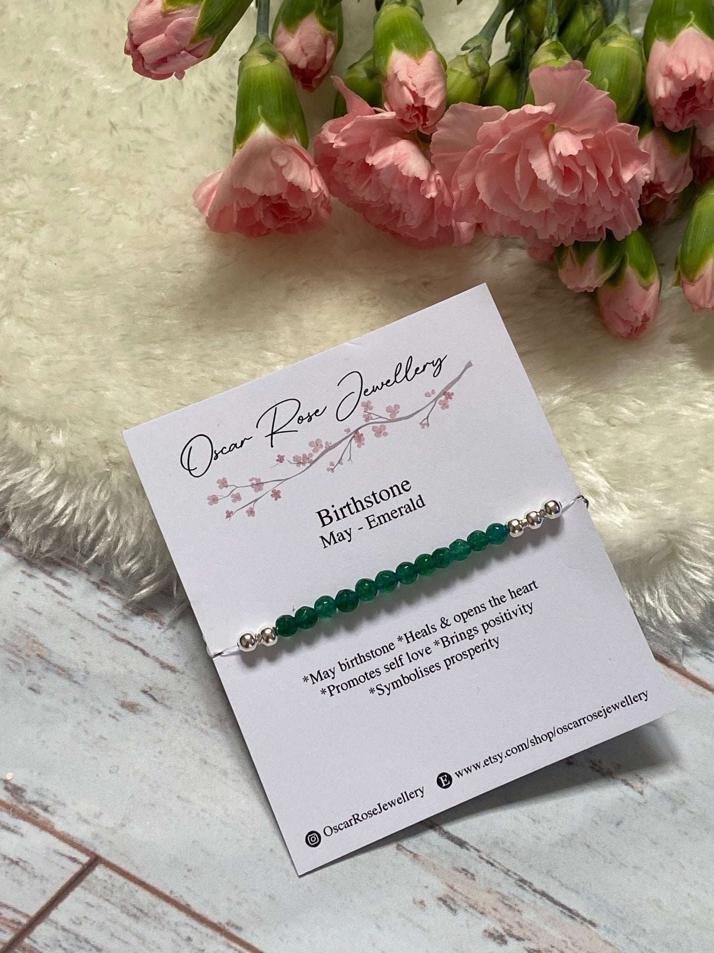 May Birthstone Bracelet - Emerald