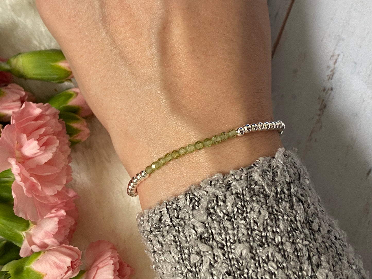 August Birthstone Bracelet - Peridot
