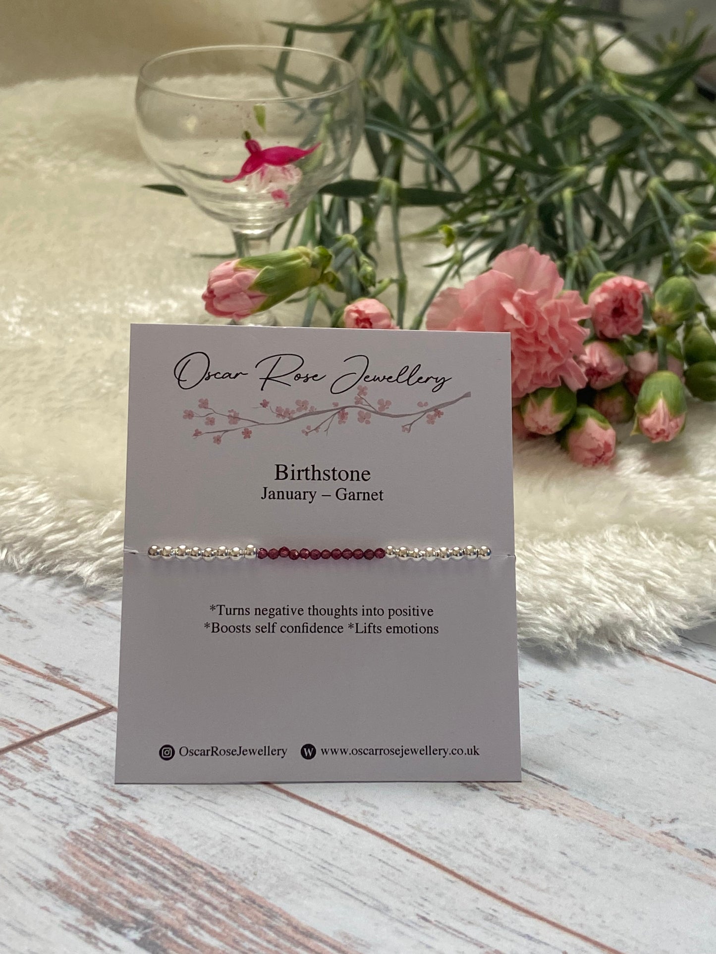 January Birthstone Bracelet - Garnet