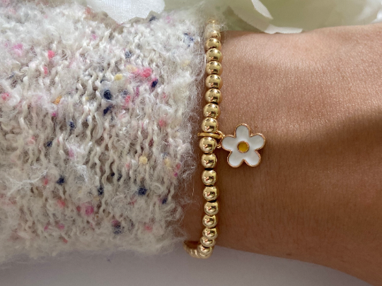 Daisy Gold Stretch Bracelet