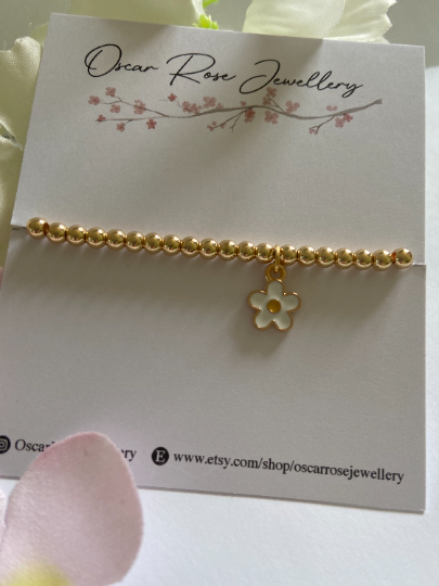 Daisy Gold Stretch Bracelet