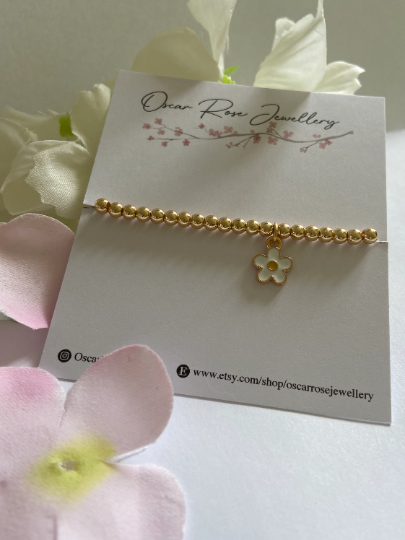 Daisy Gold Stretch Bracelet