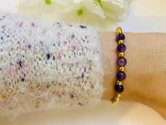 Amethyst & Gold Bracelet