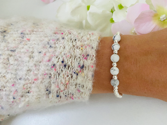 Howlite & Silver Bracelet