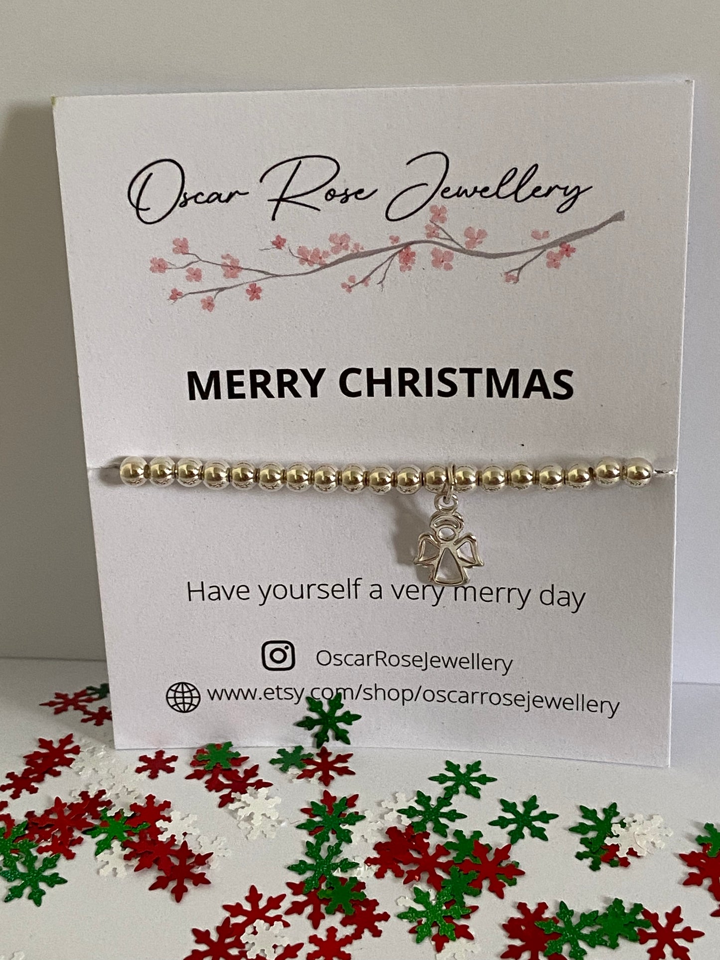 Silver Angel Christmas Bracelet