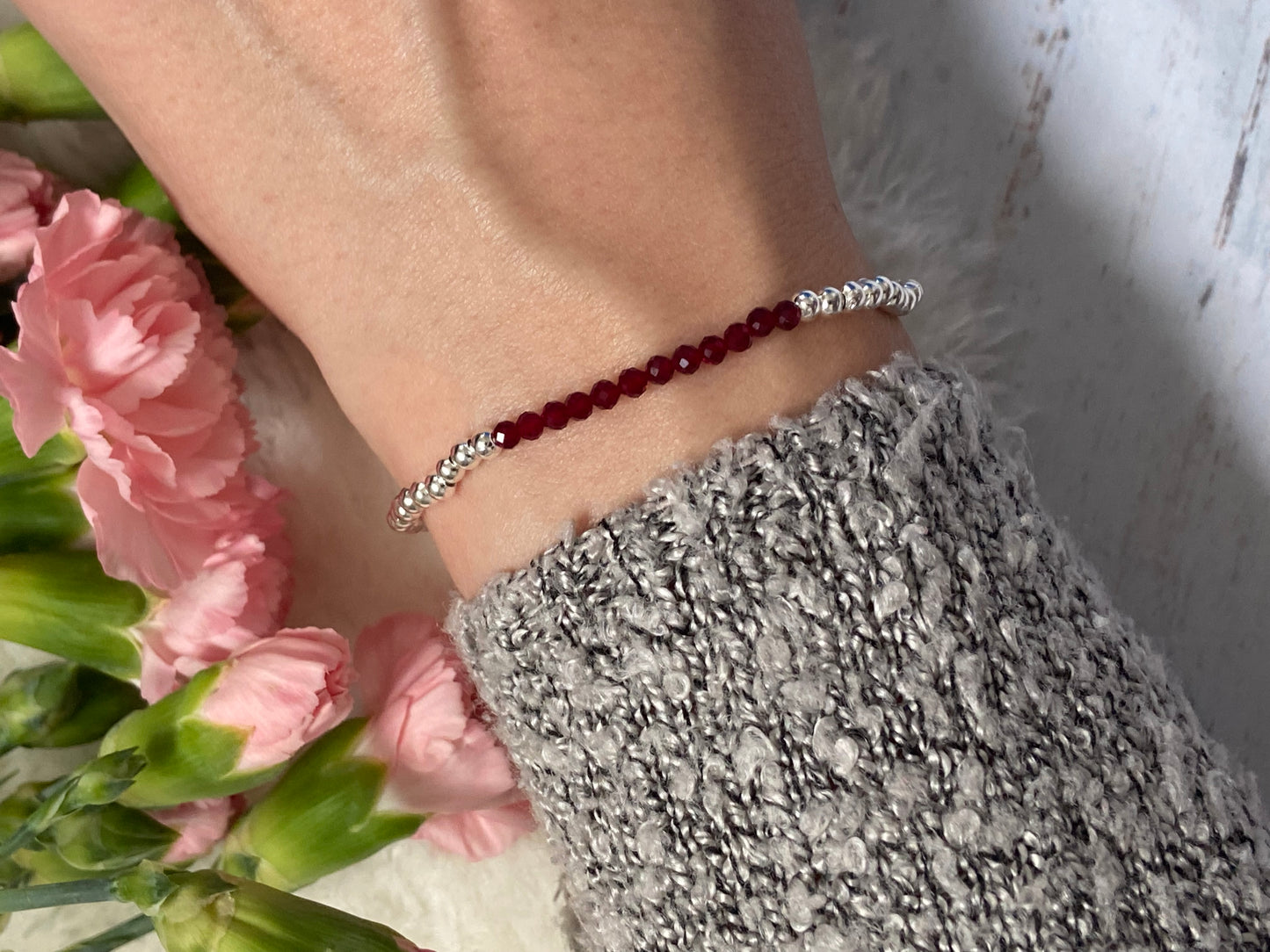 July Birthstone Bracelet - Ruby