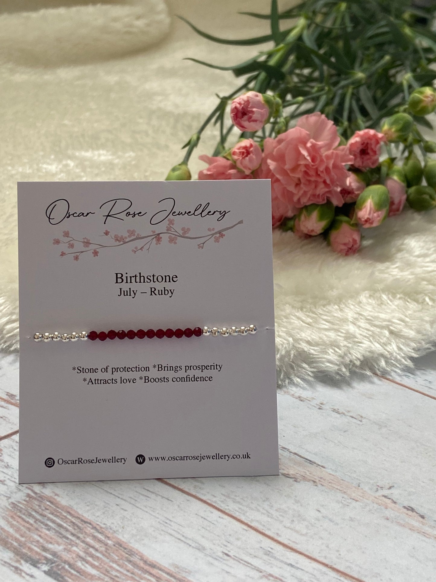 July Birthstone Bracelet - Ruby